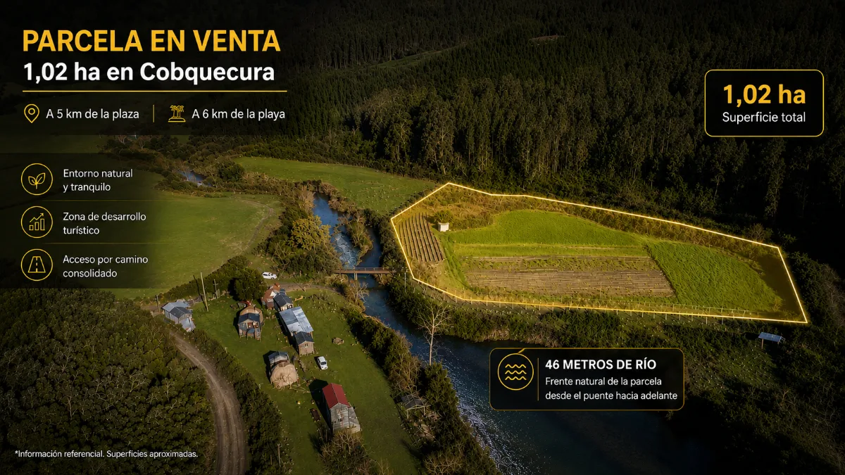 Parcela 1,02 ha con 46 m frente al Río Cobquecura — foto 3