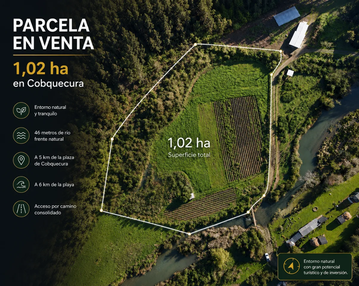 Parcela 1,02 ha con 46 m frente al Río Cobquecura — foto 4