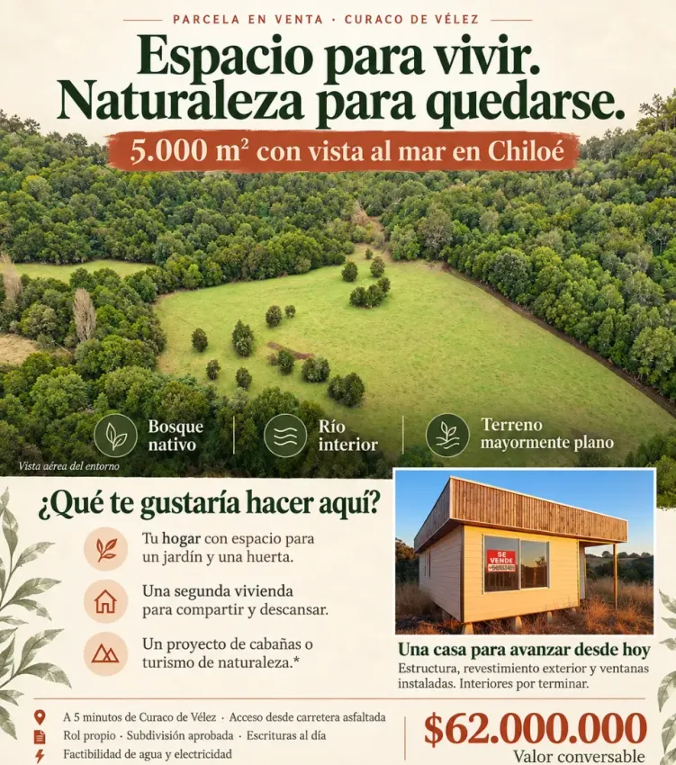5.000 m² + casa en construcción | Curaco de Vélez, Chiloé