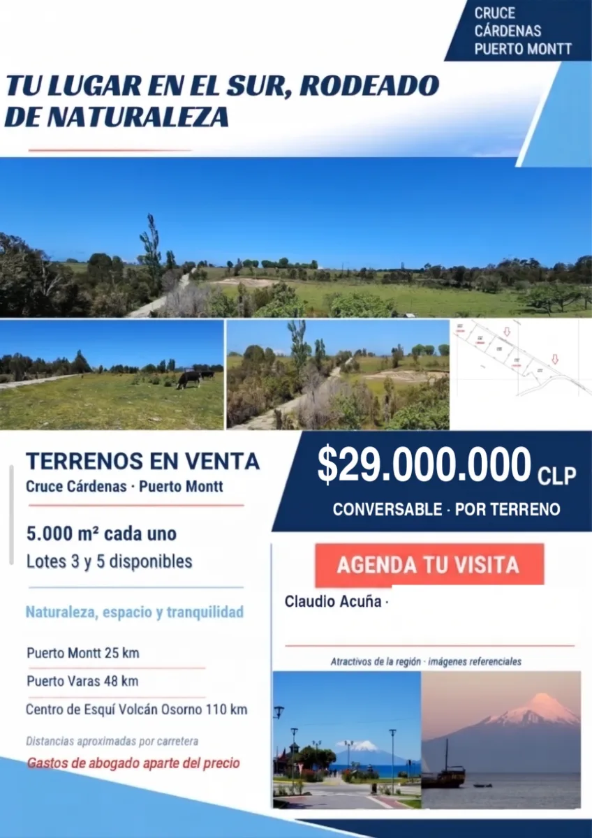 Parcelas 5.000m² rol propio - Cruce Cárdenas, Pto. Montt, foto 1
